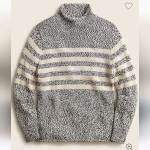 NWT J. Crew Men's Marled-cotton rollneck sweater with stripes Sz M $98